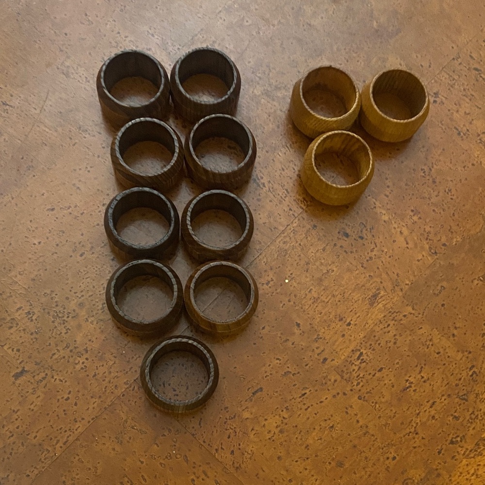 Set of 12 Wooden Napkin Rings